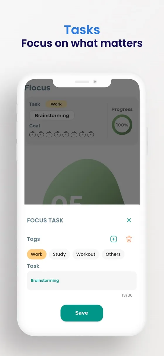 Tasks: choose a tag and name your task